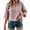 Hot Pink, variant on Noric Women's 3/4 Length Sleeve Tops V Neck Gingham Plaid Casual Loose Fit Lightweight Pullover Shirts