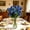 Blue, variant on Miwamany 4th of July Patriotic Artificial Flowers Memorial Bouquet Fake Red Blue Cemetery Flowers for Grave 4th of July Memorial Day Independence Day Veterans Decoration
