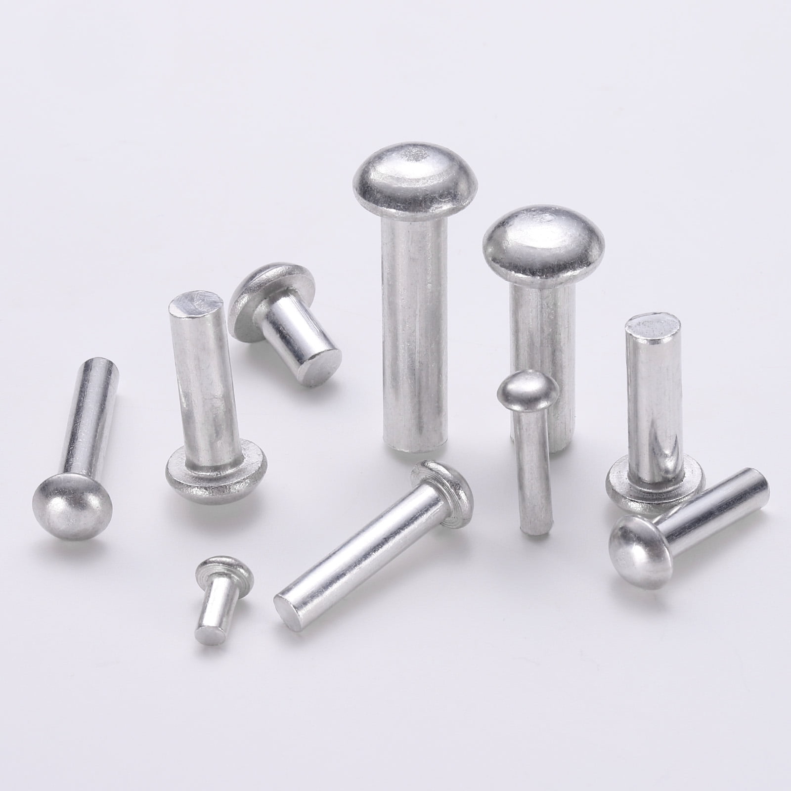 Uxcell 150 Pack Brazier Head Solid Aluminum Rivets, M6 Dia x 20mm Length Round Head Aluminum Boat Rivets for Repairing Boats, Machinery, Aircraft, Automobile Industry