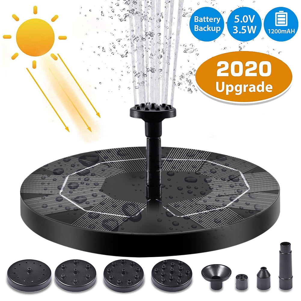 Solar Fountain Pump Floating Solar Panel Water Pump Fountain Kit with Rechargeable Battery for