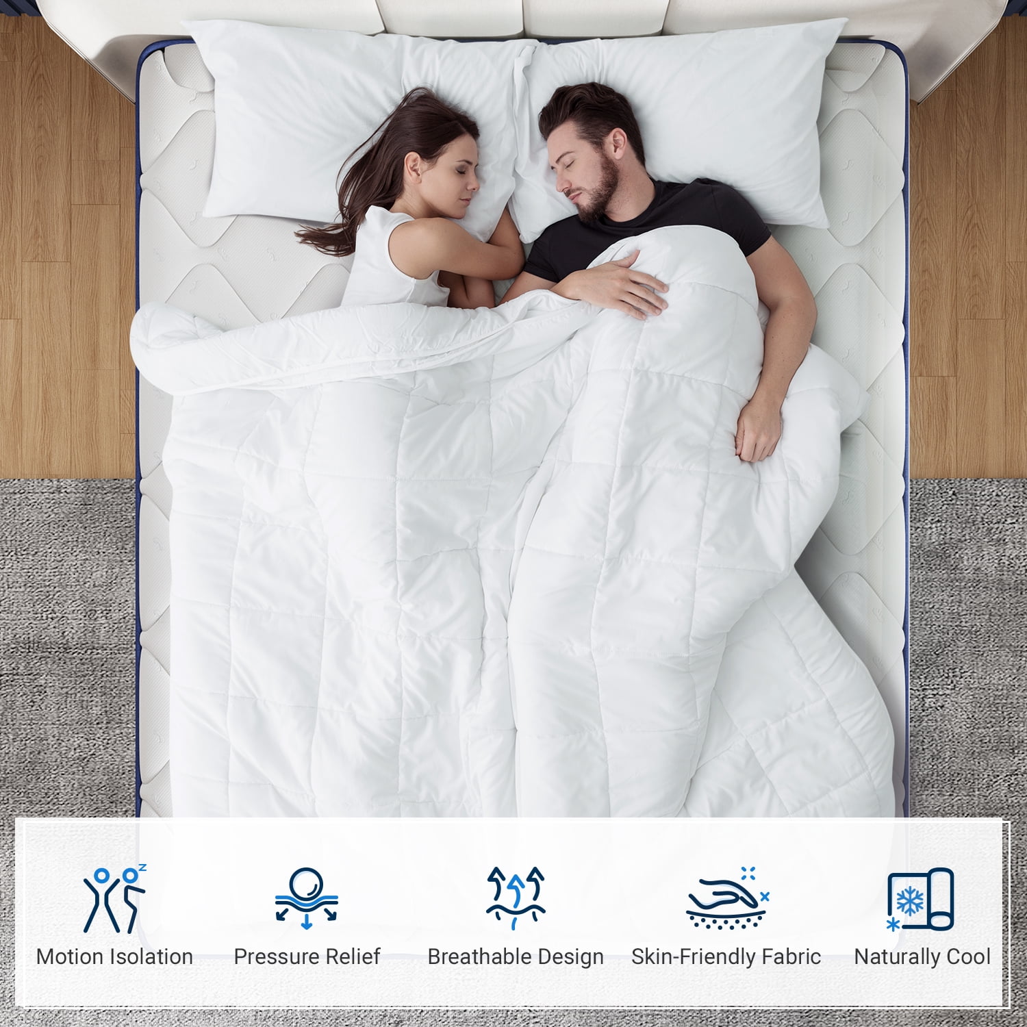 Avenco Airsea 6" Adult Supportive Pocketed Coils Memory Foam Hybrid Mattress, Twin Size