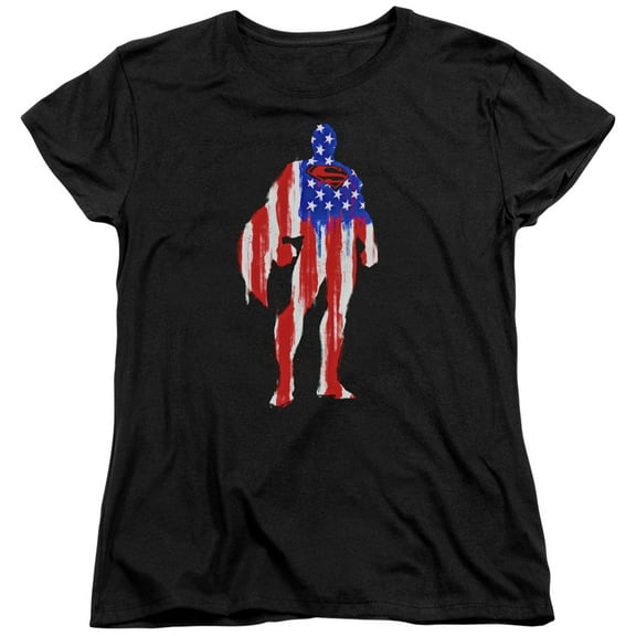 Superman - Flag Silhouette - Women's Short Sleeve Shirt - Medium