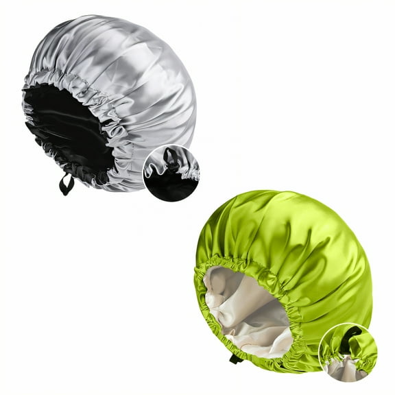 TELOLY 2Pcs Silk Bonnet for Sleeping,Wakes Up with Softer Hair Hair Bonnet for Sleeping,Thin and Space-Saving Satin Bonnet,Multicolor12,OneSize
