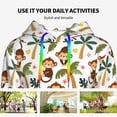 thumbnail image 4 of Sikiie Monkeys Swinging from Palms Women's Casual Hoodies Long Sleeve Lightweight Pullover Tops Loose Sweatshirt-X-Large, 4 of 7