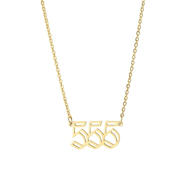 Collar para mujer, joyería para mujer, 1 pieza de collar con colgante de número de ángel, chapado en oro/plata, de acero inoxidable, ideal para mujeres, collar colgante.