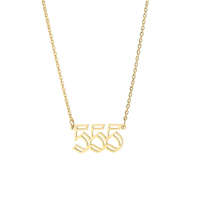 Collar para mujer, joyería para mujer, 1 pieza de collar con colgante de número de ángel, chapado en oro/plata, de acero inoxidable, ideal para mujeres, collar colgante.