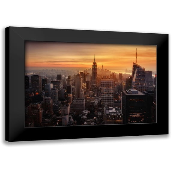 Ruiz Dueso, Jorge 24x17 Black Modern Framed Museum Art Print Titled - Manhattans light