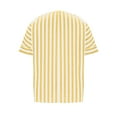 thumbnail image 7 of Htigea Women's V Neck T Shirts Linen Short Sleeve Pullover Striped Shirt Summer Casual Comfy Everyday Blouse Yellow M, 7 of 7
