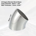 thumbnail image 3 of Unique Bargains 2pcs OD 1.38 Inch 45 Degree SS304 Stainless Steel Bend Tube Exhaust Elbow Pipe for Car Silver Tone, 3 of 6