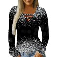 thumbnail image 1 of Ketyyh-chn99 Chandails pour Femmes Décontractés Légers à Enfiler Amples à Manches Longues Col Rond Tunique Ligne A Blouse Noir,2TG, 1 of 5