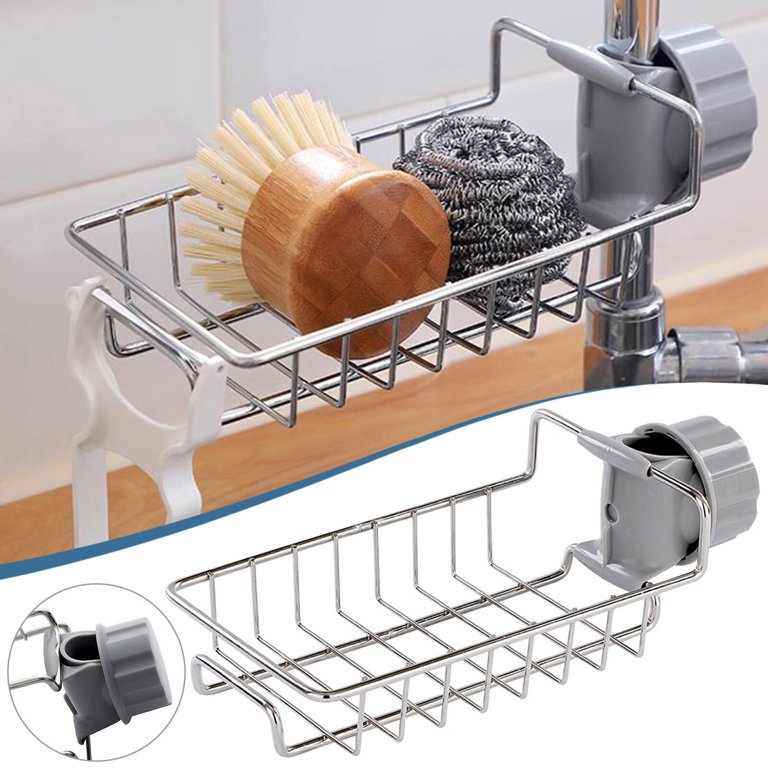 Kitchen Storage Rack Faucet Shelf Black Gold Sponge/scrubber Holder Drain  Basket Sink Organizer