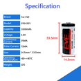 thumbnail image 4 of (4 Pack ER14335 2/3AA 3.6V 1650mAh Primary Lithium Battery for Industrial PC, Computer RAM, Medical Equipment, 4 of 5