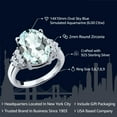 thumbnail image 2 of Gem Stone King 6.00 Cttw Sky Blue Simulated Aquamarine Engagement Ring for Women | 925 Sterling Silver | Oval 14X10MM | Wedding Engagement Anniversary Promise Ring for Women | Size 9, 2 of 5