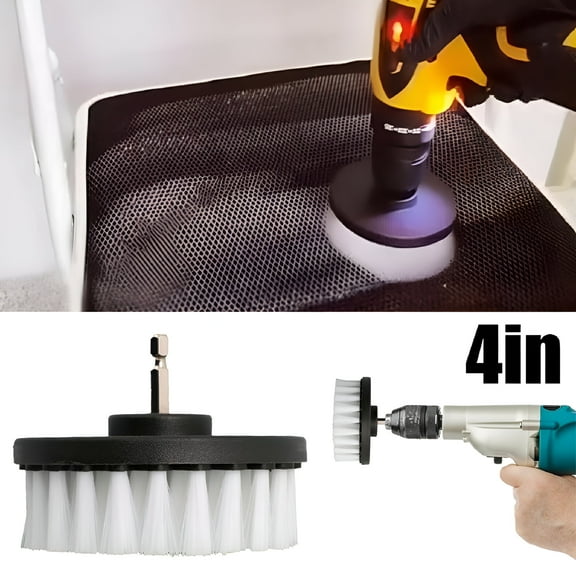 ZEPARO 4 inch Soft Drill Brush Attachment for Cleaning Carpet & Leather and Upholstery