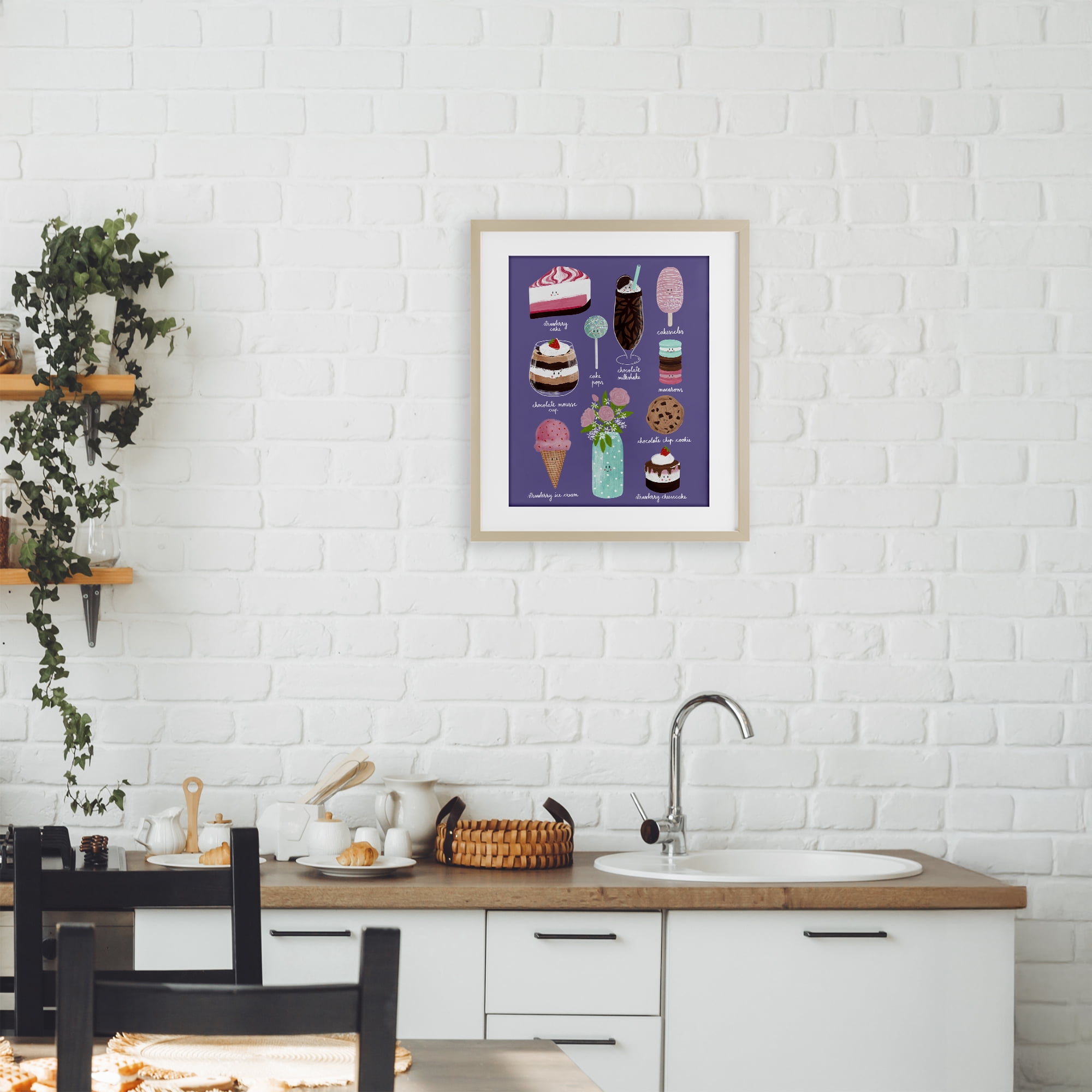 Stupell Industries Decadent Desserts & Flowers Birch Framed Print Under Glass, design by Metka Hiti