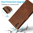 thumbnail image 2 of iPhone XR Case with Card Slots, Allytech Detachable Case Support Magnetic Car Mount Case with Lanyard Wallet Vegan Leather Shockproof Stand Case for iPhone XR 2018(6.1"), Brown, 2 of 8