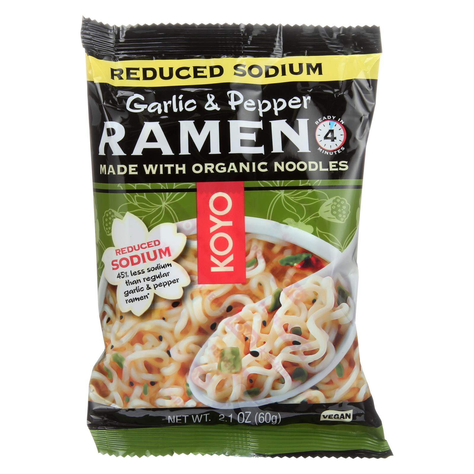 Koyo Garlic Pepper Reduced Sodium Ramen - Case Of 12 - 2.1 Oz