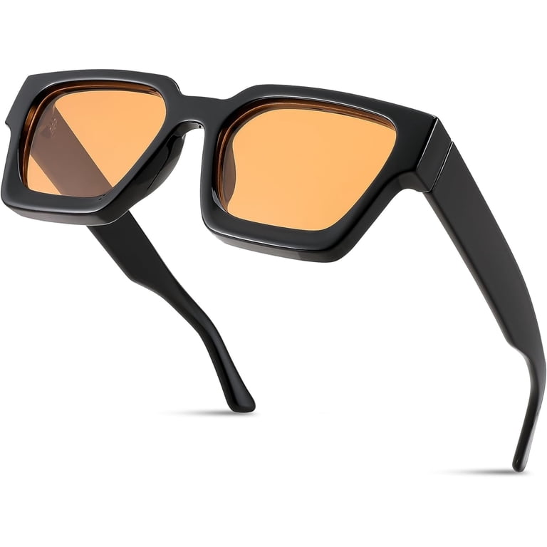 FEISEDY Retro 90s Square Sunglasses for Women Men Trendy  display picture 1
