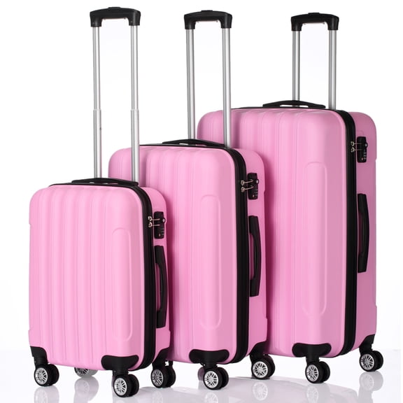 Canddidliike 3-in-1 Multifunctional Luggage Set, Large Capacity Traveling Storage Suitcase, 3 Pieces Fashional Luggages for Outdoor, Pink