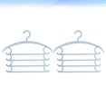 thumbnail image 2 of 2Pcs Multifunctional Pants Storage Rack Multi-Layers Scarf Rack Plastic Clothes Hanger Sky-Blue, 2 of 8