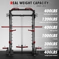 thumbnail image 4 of MITONOS Smith Machine, 2000LBS Power Cage with Cable Crossover System, All-in-One Squat Rack with Smith Bar, Workout Cage Strength Training Equipment with Attachments, RD, 4 of 8