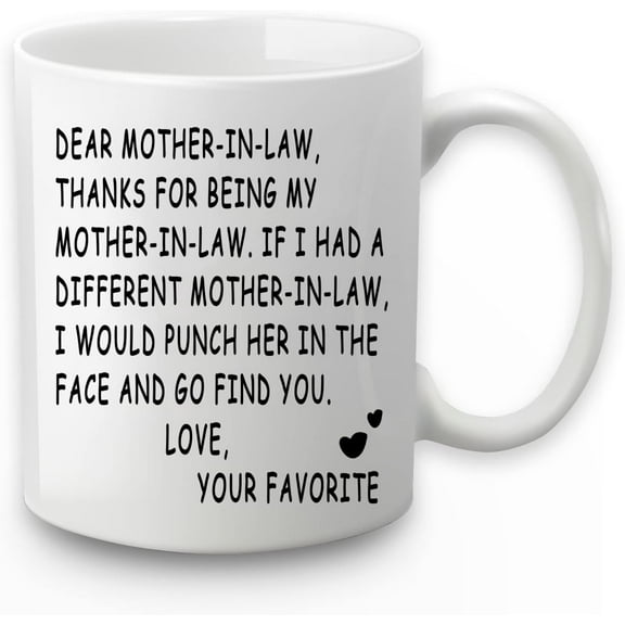 WENSSY Gifts for Mother in Law from Daughter in Law Dear Mother in Law Coffee Mug Mother in Law Gifts from Daughter in Law Birthday Mother's Day Christmas Gifts for Mother in Law 11 OZ White