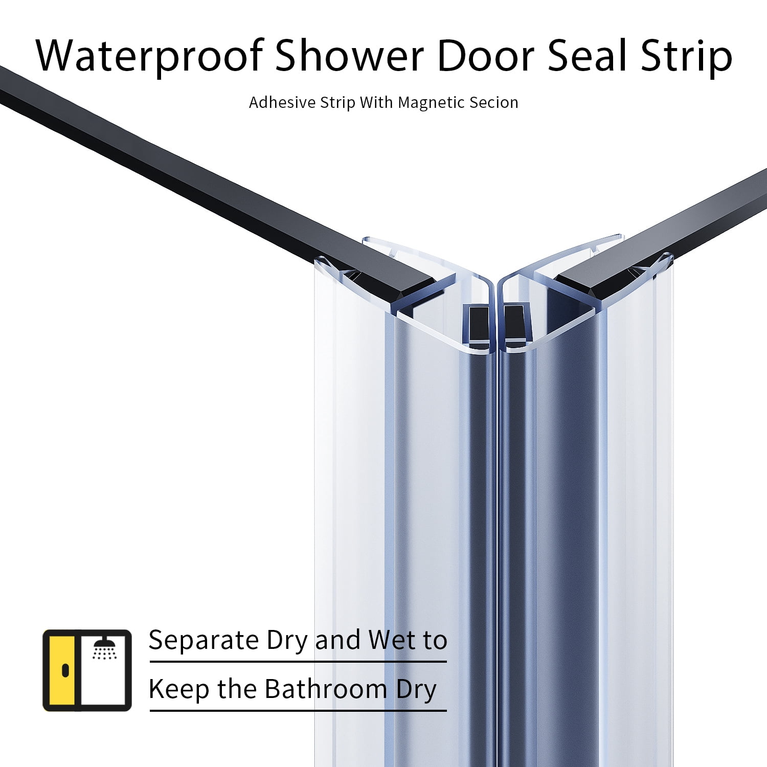 Sunny Shower Corner Entry Sliding Shower Door 36 in.D x 36 in. W x 72 in. H in Black Shower Enclosure