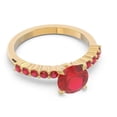 thumbnail image 3 of 2.25 T.C.W Round Shape Red Ruby Gemstone Sparkle Engagement Ring for her Solid 14K Yellow Gold Size 5.5 by Diamond-Capitals, 3 of 7
