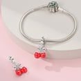 thumbnail image 3 of Jeffery Charms 925 Silver Fruit Strawberry Cherry Lemon Avocado Kiwi Pineapple Watermelon Pendant for Women Bracelet Necklace,Pink bow heart cherry,Fruit, 3 of 8