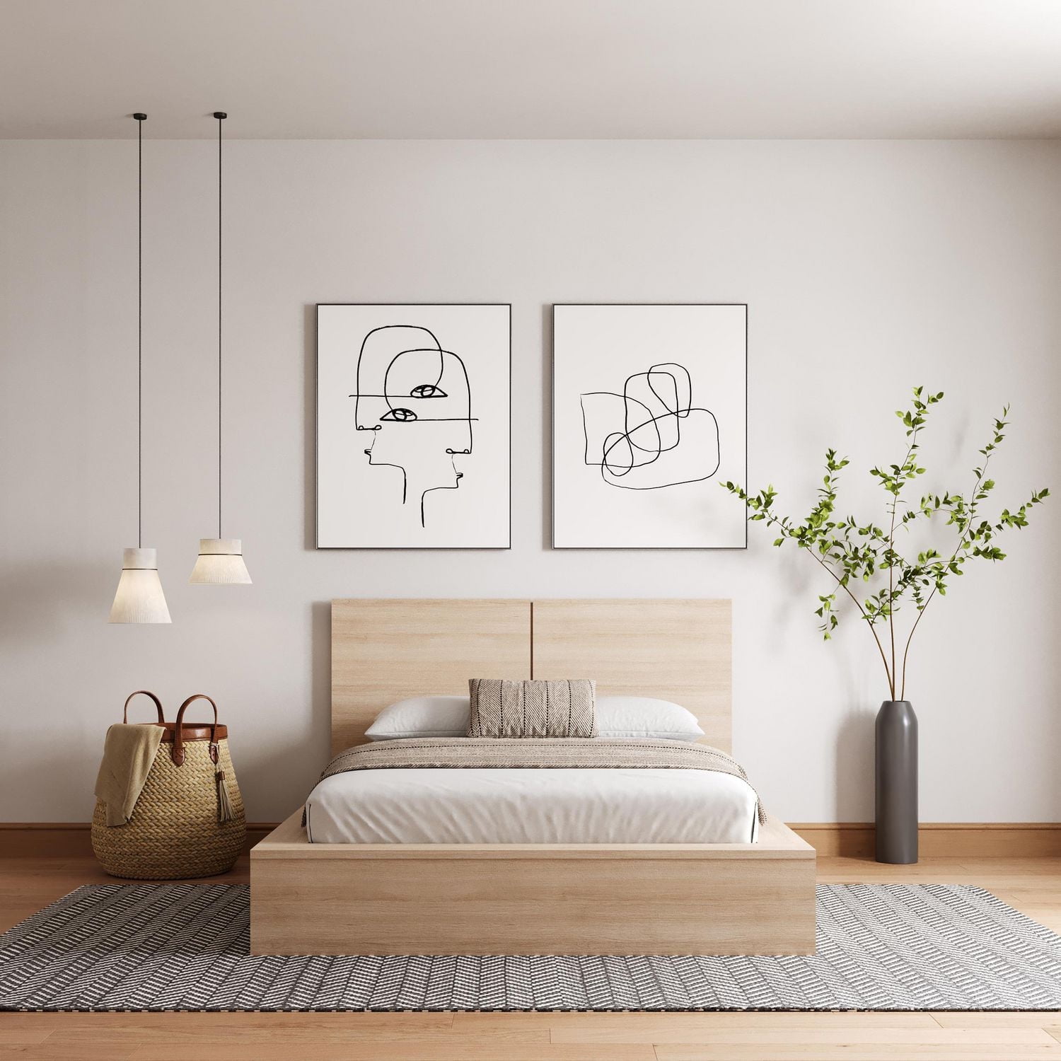 James Platform Bed with Headboard