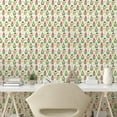 thumbnail image 2 of Ambesonne Spring Peel & Stick Wallpaper for Home, Eastern Gnome Flowers Art, 13"x72", Off White Fern Green, 2 of 5