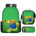 thumbnail image 1 of Traje de tres piezas para estudiantes y niños, bolso con cremallera, mochila Roblox, bolso de hombro, estuche para lápices, regalo, 1 of 4