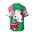 thumbnail image 6 of Lsque Sanrio print Men's Cuban Collar Short Sleeve Shirt Summer Beachwear Casual Button Down Fashionable Vacation Leisure Shirt-X-Large, 6 of 7