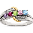 thumbnail image 2 of 14K/Silver Two-Tone Sterling Silver & 14K Five-Stone And Diamond Mother's Ring Semi-Mount (Size 9) Made In Thailand qmr37/5-9, 2 of 5