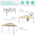 thumbnail image 3 of Best Choice Products 10x10ft Easy Setup Pop Up Canopy w/ 1-Button Setup, Wheeled Case, 4 Weight Bags - Sand, 3 of 10