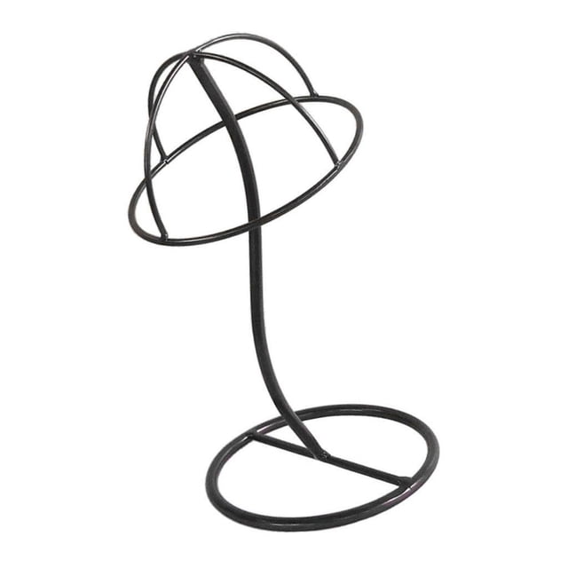 Vogacara 12'' Metal Wigs Holder Stand Caps Hanger Rack Display Hats Holder Cuidado del cabello Negro