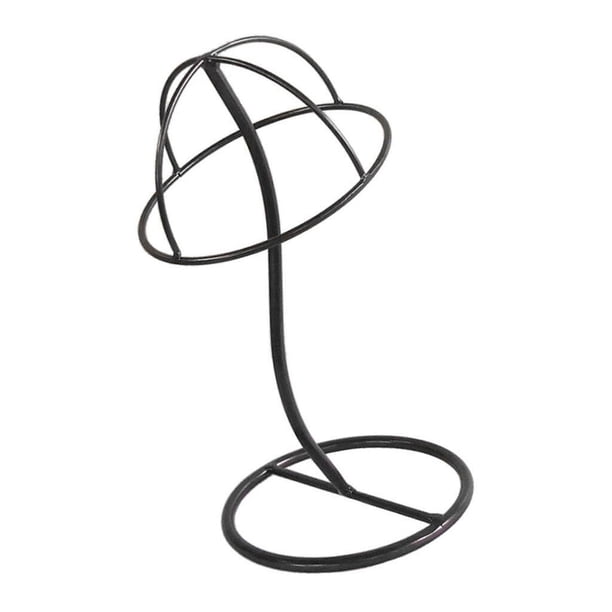 Qarigey 12'' Metal Wigs Holder Stand Caps Display Hats Hanger Holder Rack Cuidado del cabello Negro