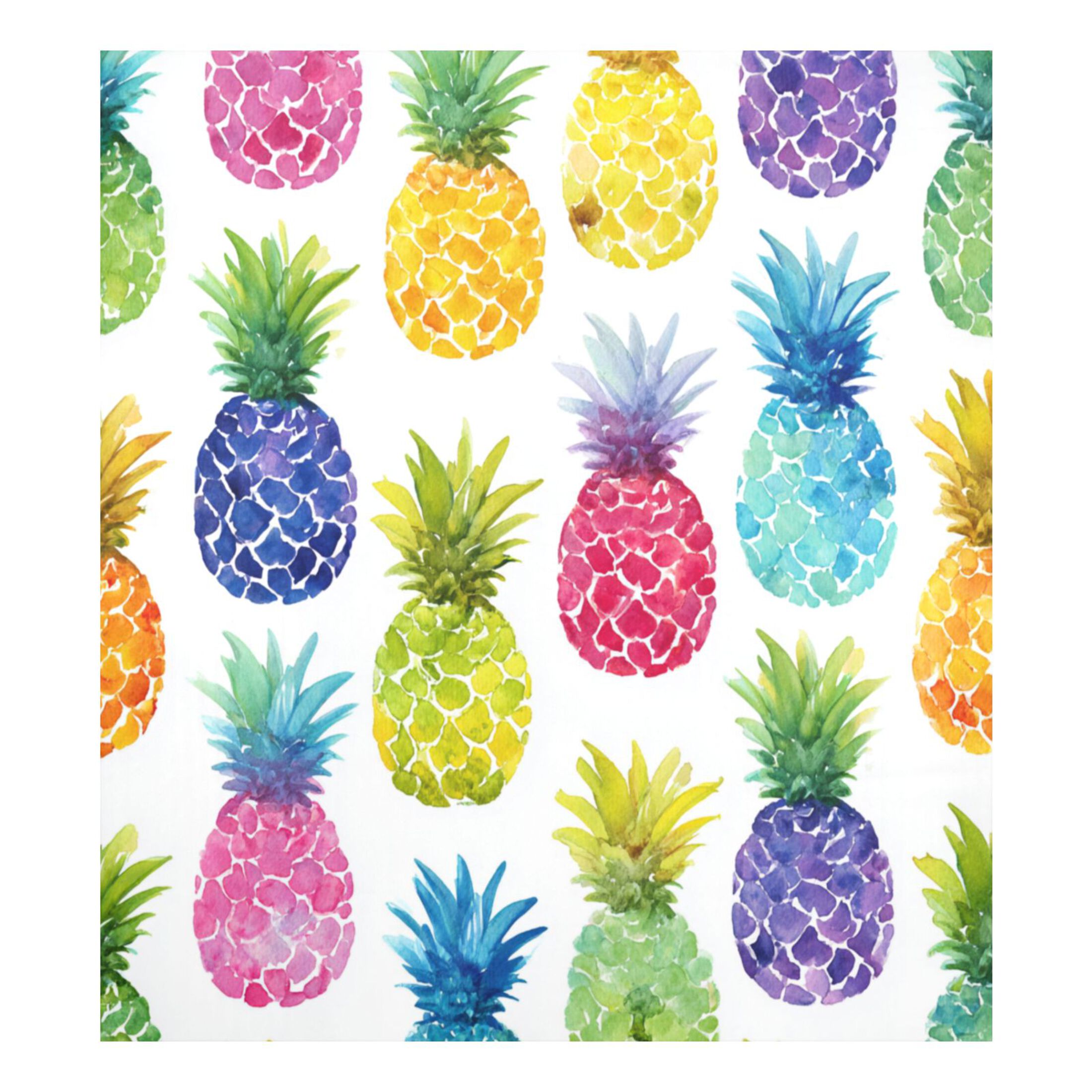 Dishwasher Magnetic Refrigerator Magnet Cover Sticker Home Decorative 23"x26" Vibrant Watercolor Pineapples