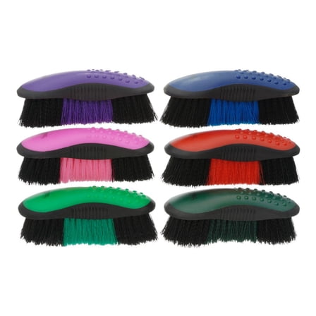 Tough 1 Horse Tack Great Grip Brush W/ Stiff Bristles Rubber Grip Purple