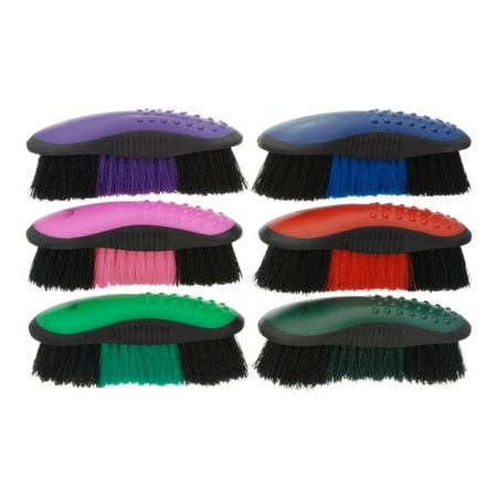 TOUGH 1 HORSE TACK GREAT GRIP BRUSH W/ STIFF BRISTLES RUBBER GRIP RED