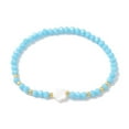 20pcs Flower Natural Shell Glass Seed Beaded Stretch Bracelet Mixed ...