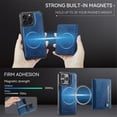 thumbnail image 3 of AutSpace Funda para Apple iPhone 13 Pro, Bloqueo RFID, Cuero PU, Compatible con MagSafe, Billetera Desmontable 2 en 1 con Tarjetero, Soporte, Cubierta Protectora Magnética, Azul, para iPhone 13 Pro, 3 of 8