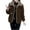 Coffee, variant on Women's Fashion Velvet Zipper Collar Solid Color Long Sleeve Jacket Outer