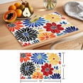 thumbnail image 6 of Vitality Flowers Placemats Set of 12, Vintage Red Yellow Blue Floral Natural Non-Slip Place Mats Washable Table Mats for Kitchen Dining Table Decorations Indoor/Outdoor, 6 of 9