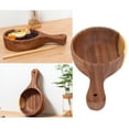 thumbnail image 4 of Serving Bowl, Wood Bowl Smooth  Easy To Clean Handmade Individual with Handle for Salads Pasta for Cereals Nut Mixes Snacks, 4 of 7