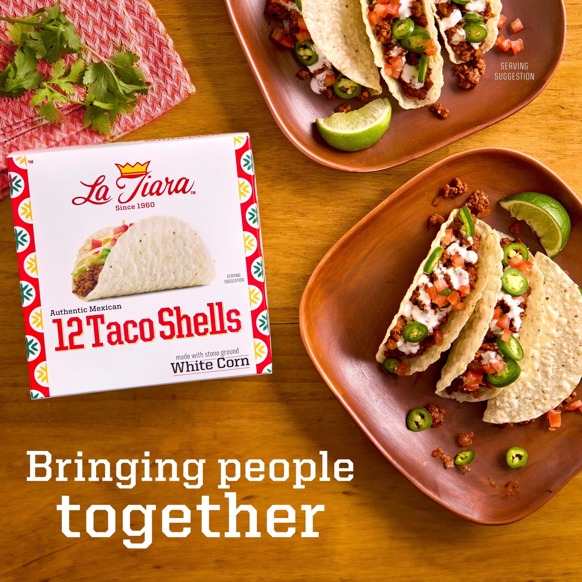 La Tiara, White Corn Taco Shells, 12ct, Crispy and Vegan Friendly