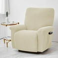 thumbnail image 2 of AIGIA Stretch Recliner Chair Covers 4-Piece Soft Sofa Cover 1 Seat Couch Cover Jacquard Recliner Slipcover with Pocket, 2 of 6