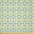 thumbnail image 2 of Ambesonne Geometric Fabric by the Yard Microfiber, Tile Style Squares, 10 Yards, Pale Yellow Pale Grey, 2 of 2