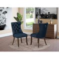 thumbnail image 2 of East West Furniture Parson Chairs - Navy Blue faux leather Upholstered, Set of 2, Antique Walnut, 2 of 6