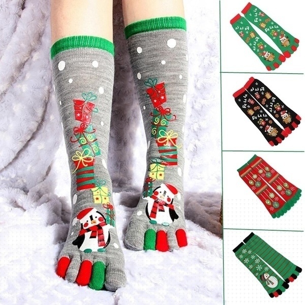thumbnail image 1 of 5 Toes Socks Winter Warm Socks Christmas Gift, 1 of 6